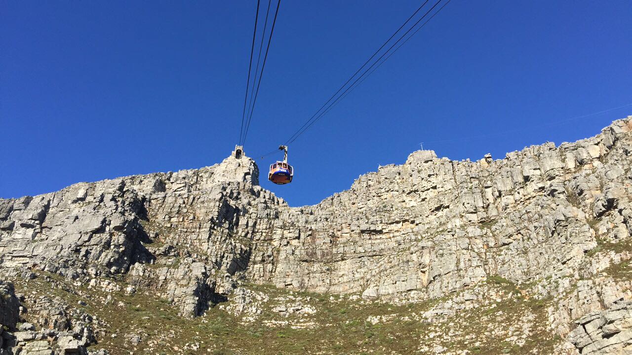 Taubanen opp til Table Mountain i Cape Town, Sør-Afrika
