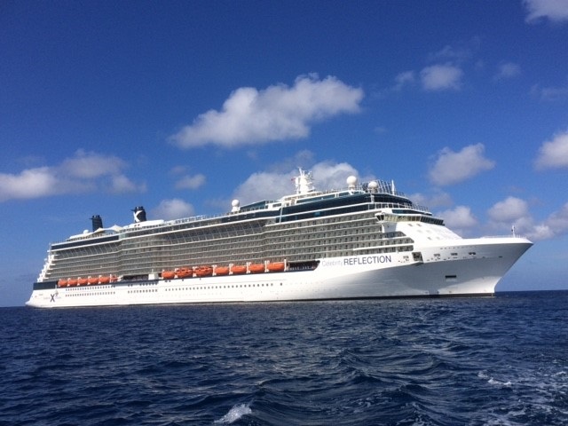 Bilde av cruiseskipet ute til havs