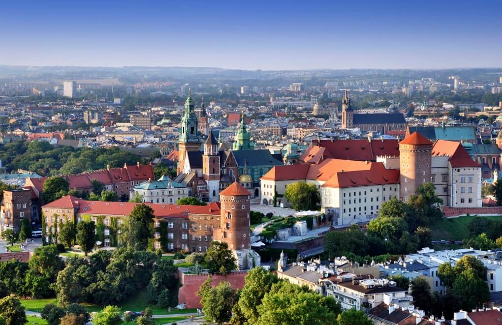 Utsikt over Krakow, Polen