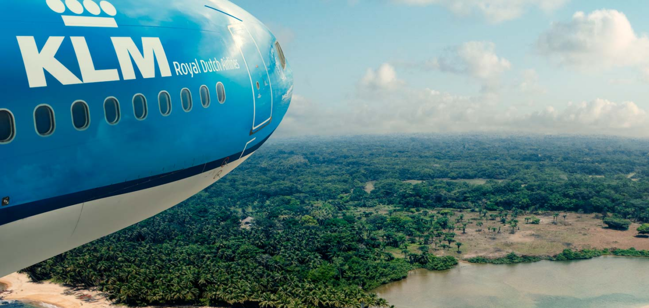 KLM fly over landskap