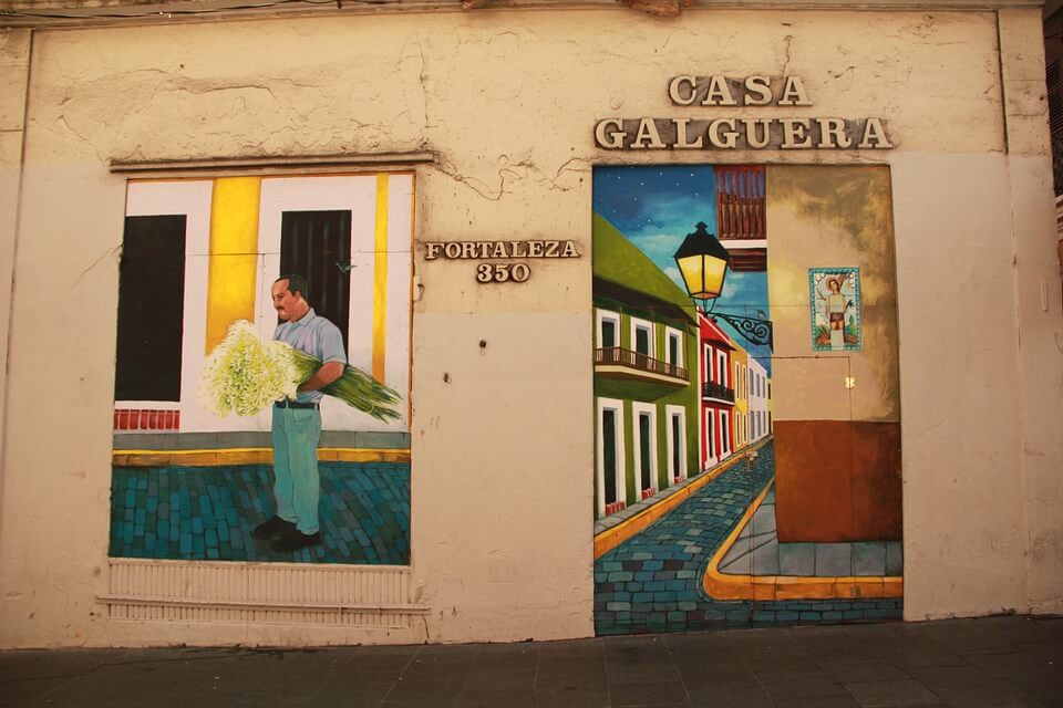 Veggkunst i Viejo San Juan, Puerto Rico