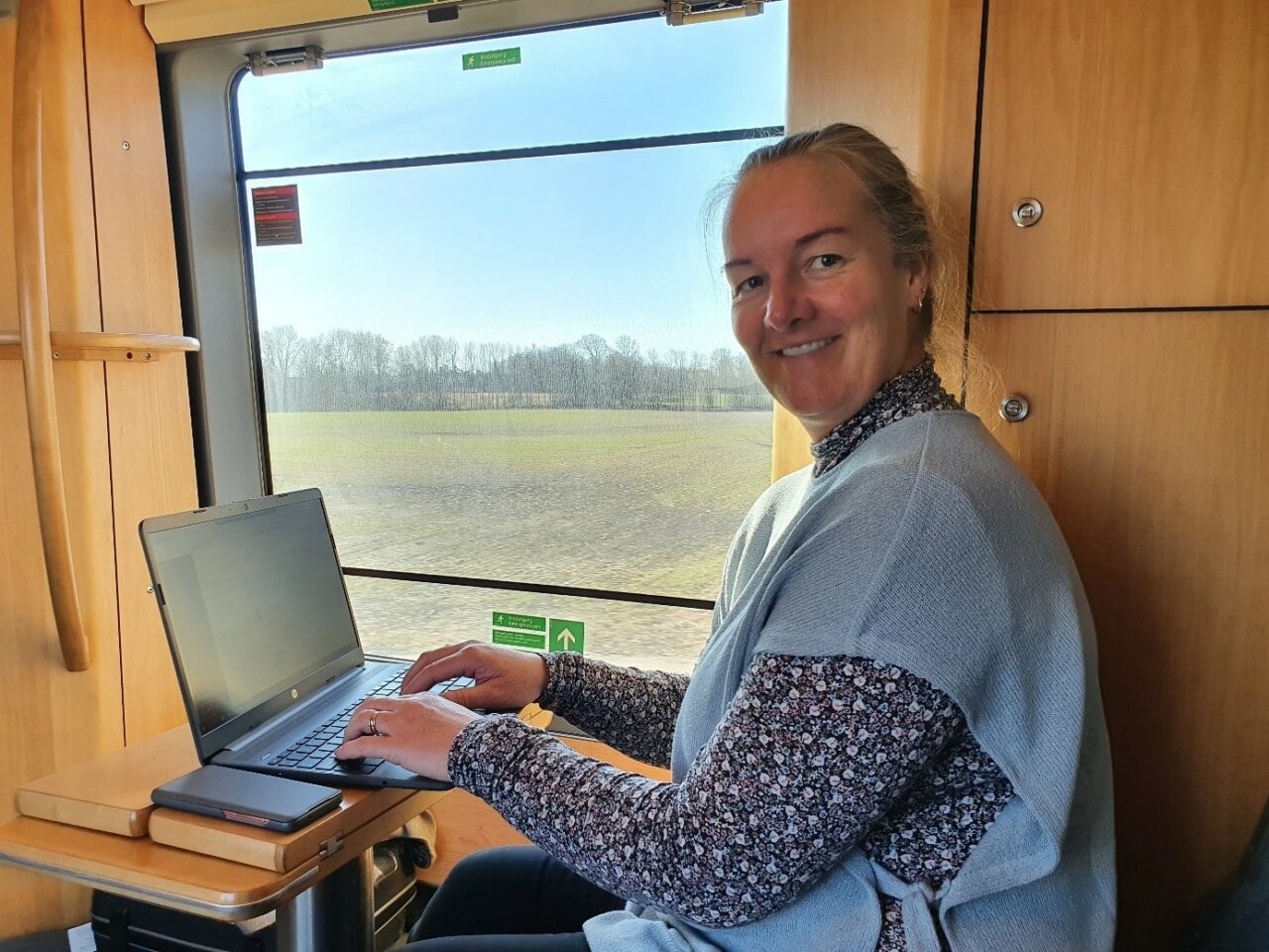 Kunderådgiver Heidi på toget til Gøteborg