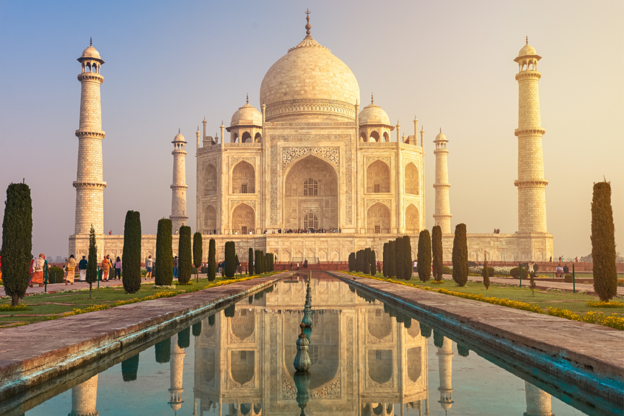 Taj Mahal i Agra, India. Foto