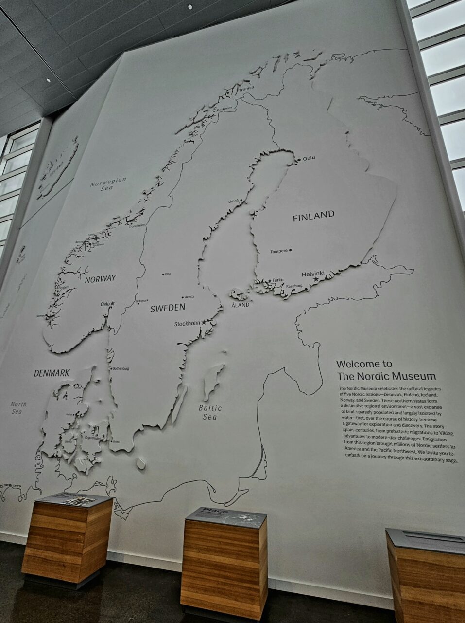 Stort kart over Skandinavia. Foto